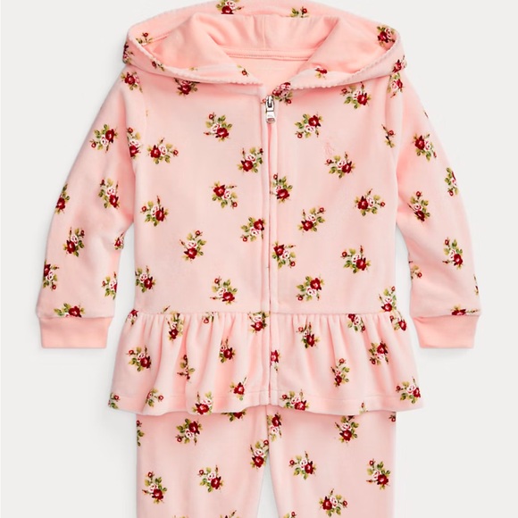 Polo by Ralph Lauren Floral Velour jogger set. Size 9 months - Picture 4 of 8